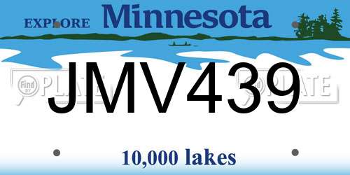 JMV439 Minnesota License Plate