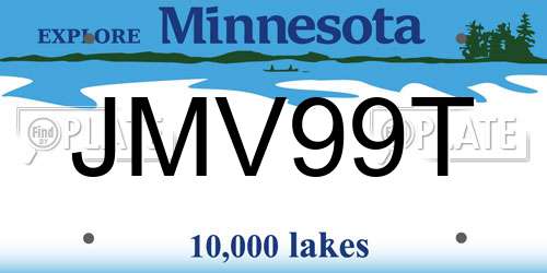 JMV99T Minnesota License Plate
