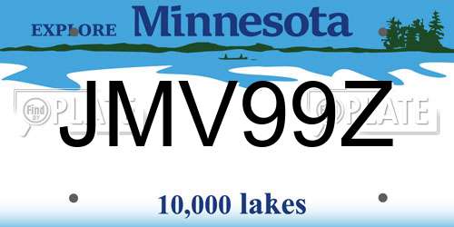 JMV99Z Minnesota License Plate
