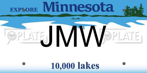 JMW Minnesota License Plate