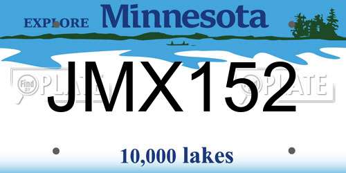 JMX152 Minnesota License Plate