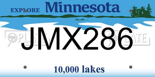 JMX286 Minnesota License Plate