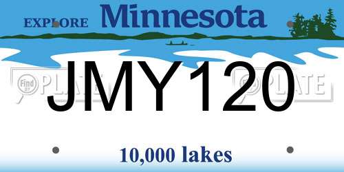 JMY120 Minnesota License Plate