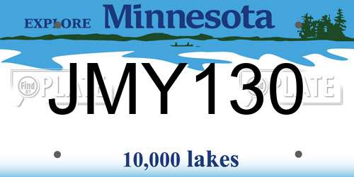 JMY130 Minnesota License Plate