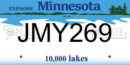 JMY269 Minnesota License Plate
