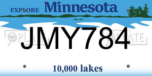 JMY784 Minnesota License Plate