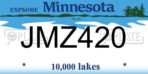 JMZ420 Minnesota License Plate