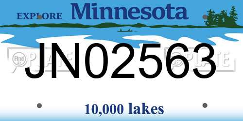 JN02563 Minnesota License Plate