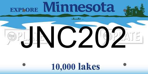 JNC202 Minnesota License Plate