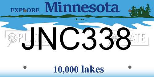 JNC338 Minnesota License Plate