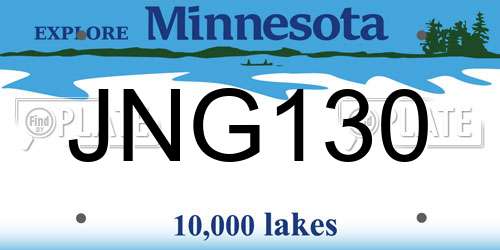 JNG130 Minnesota License Plate