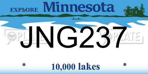 JNG237 Minnesota License Plate