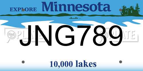 JNG789 Minnesota License Plate