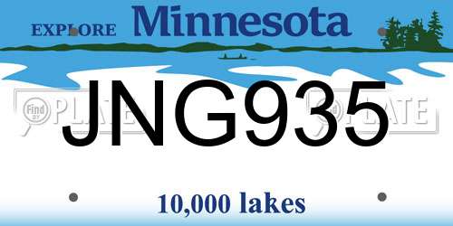 JNG935 Minnesota License Plate