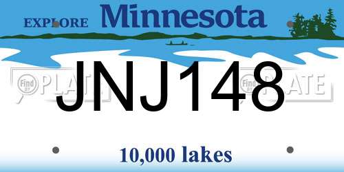 JNJ148 Minnesota License Plate