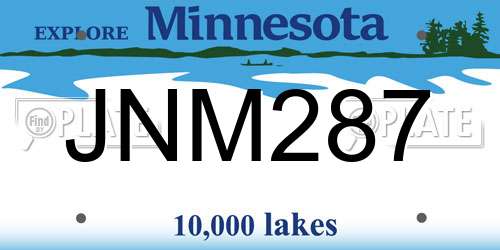 JNM287 Minnesota License Plate