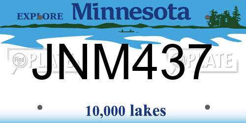 JNM437 Minnesota License Plate