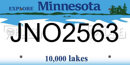 JNO2563 Minnesota License Plate