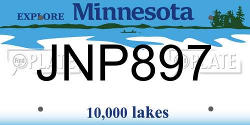 JNP897 Minnesota License Plate
