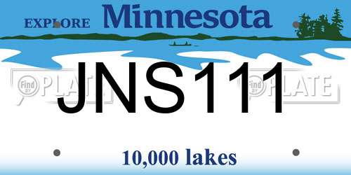 JNS111 Minnesota License Plate