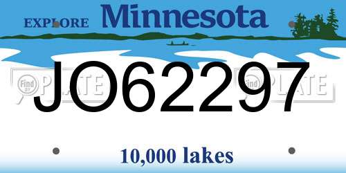 JO62297 Minnesota License Plate
