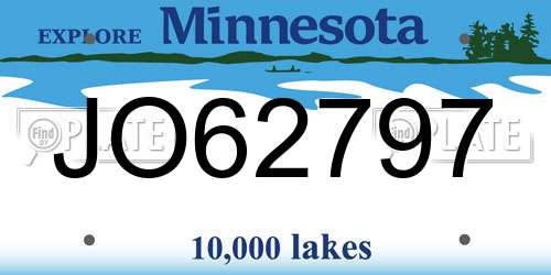 JO62797 Minnesota License Plate