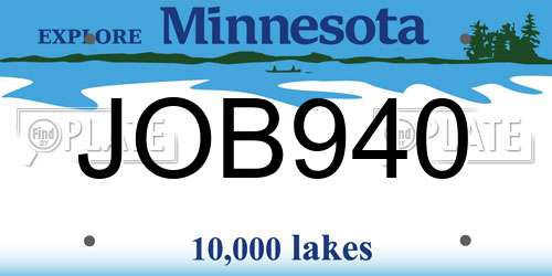 JOB940 Minnesota License Plate