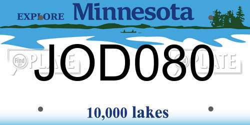 JOD080 Minnesota License Plate