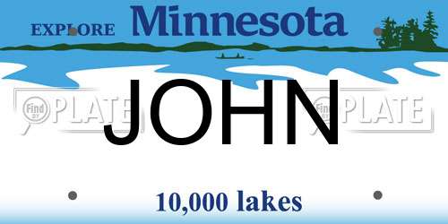 JOHN Minnesota License Plate