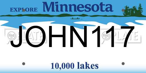 JOHN117 Minnesota License Plate