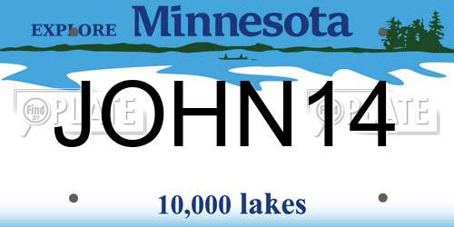 JOHN14 Minnesota License Plate