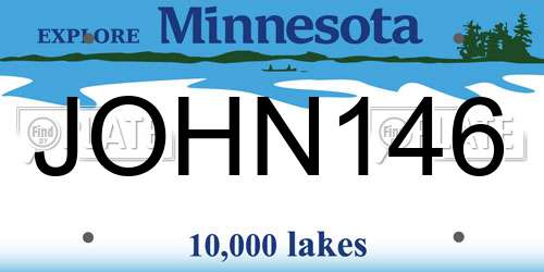 JOHN146 Minnesota License Plate