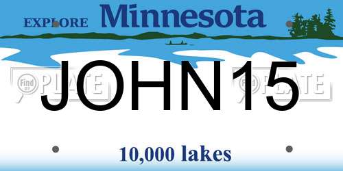JOHN15 Minnesota License Plate