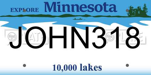 JOHN318 Minnesota License Plate