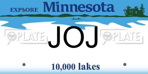 JOJ Minnesota License Plate