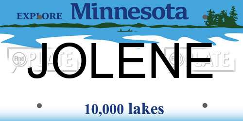 JOLENE Minnesota License Plate