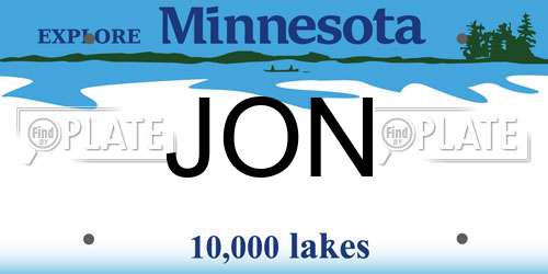 JON Minnesota License Plate