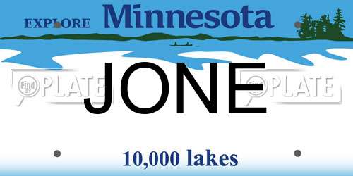 JONE Minnesota License Plate