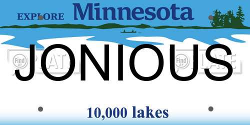 JONIOUS Minnesota License Plate