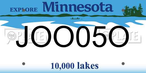 JOO05O Minnesota License Plate