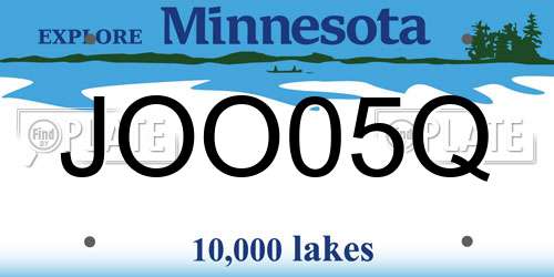 JOO05Q Minnesota License Plate