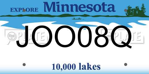 JOO08Q Minnesota License Plate