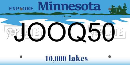 JOOQ50 Minnesota License Plate