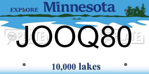 JOOQ80 Minnesota License Plate