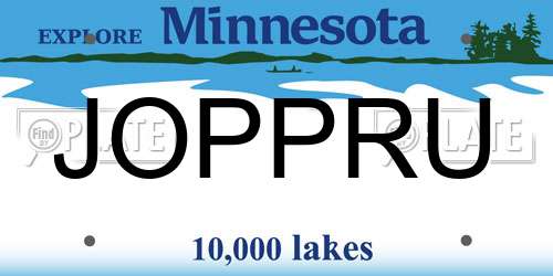 JOPPRU Minnesota License Plate