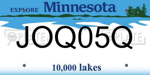 JOQ05Q Minnesota License Plate