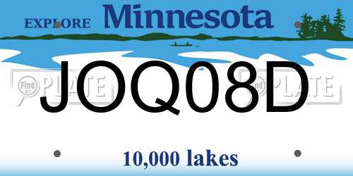 JOQ08D Minnesota License Plate