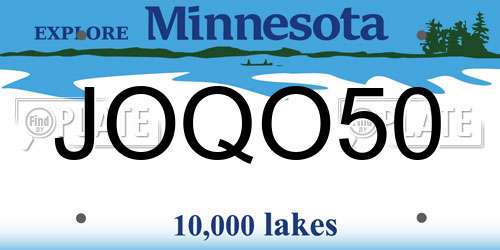 JOQO50 Minnesota License Plate