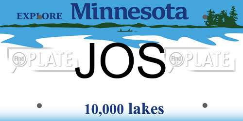 JOS Minnesota License Plate