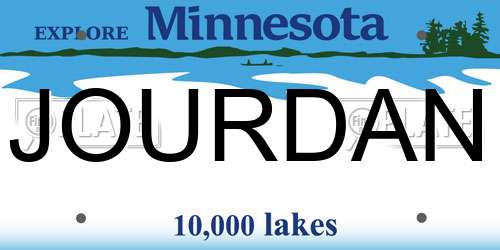 JOURDAN Minnesota License Plate